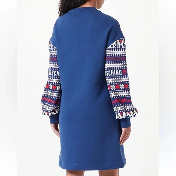 New Moschino logo fair aisle sweater dress - Picture 2 of 11